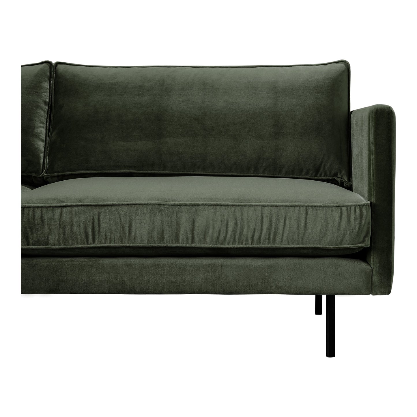 Raphael Performance Fabric and Solid Wood Green Sofa