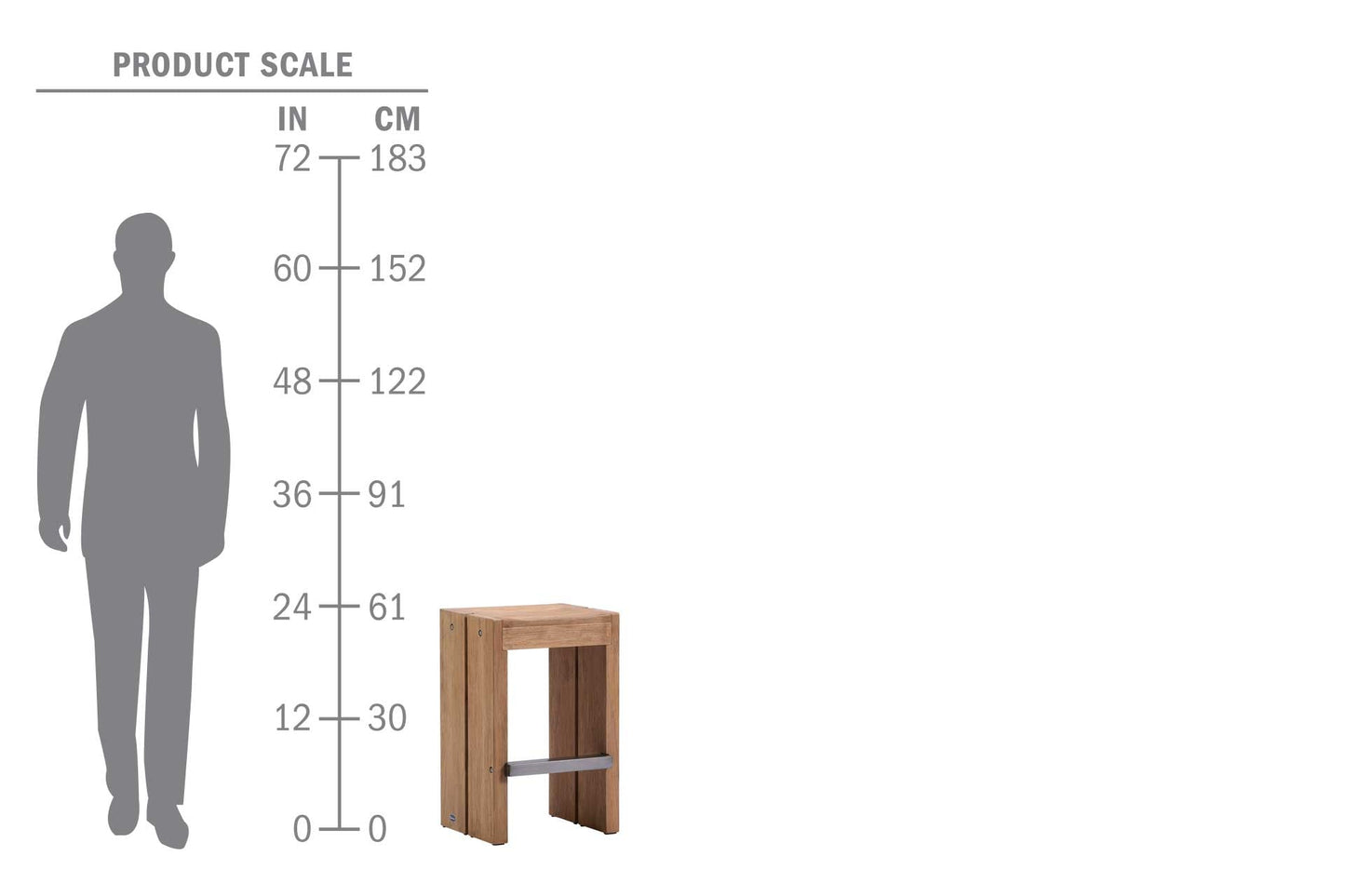 Warren Teak Counter Stool Set of Two - Brown Outdoor Counter Stools-Outdoor Counter Stools-Seasonal Living-Sideboards and Things