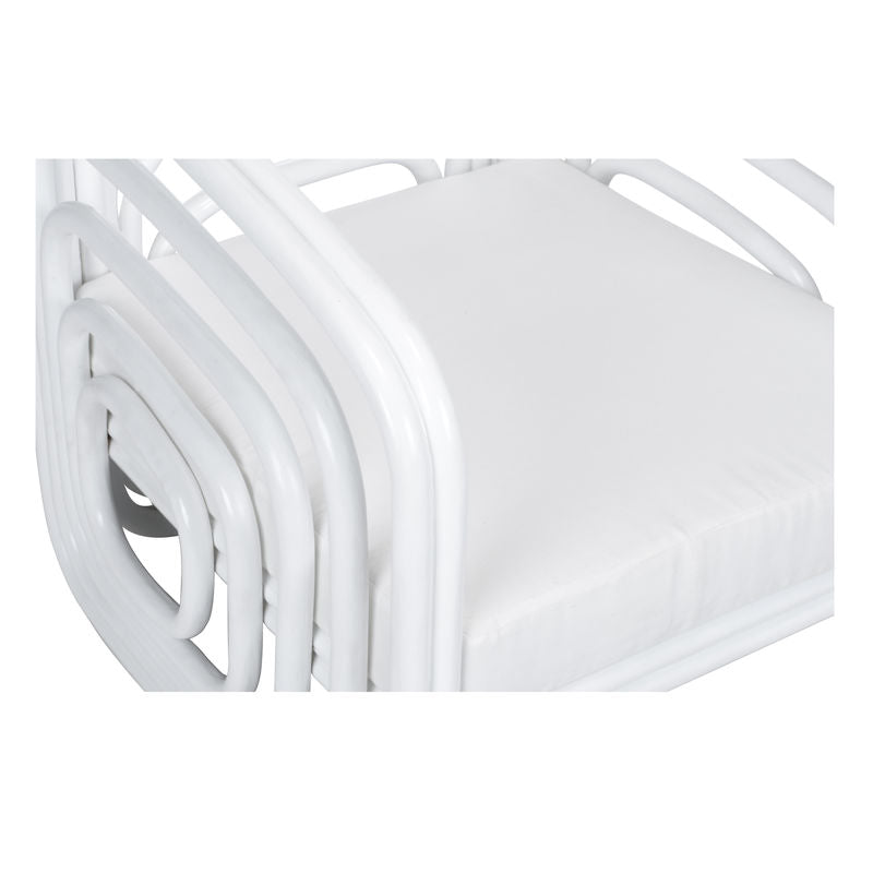 Wildwood Waterfall Rattan Frame White Tub Chair