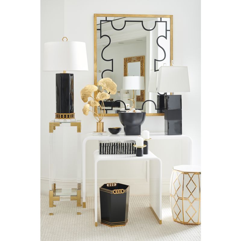 Waterfall White Acrylic Made End Table-Side Tables-Chelsea House-LOOMLAN