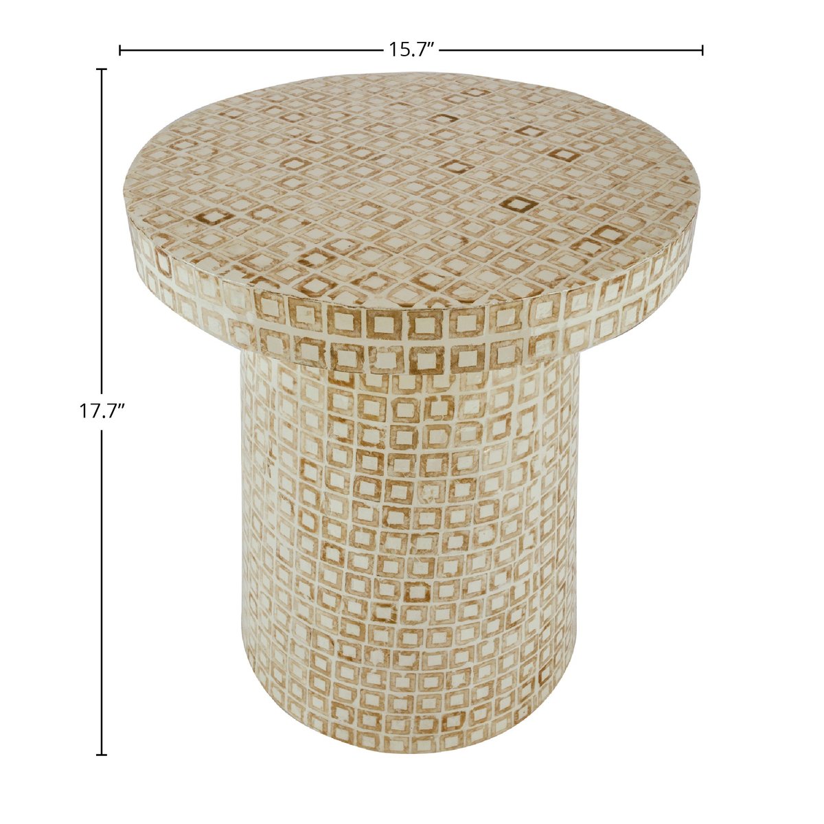LH Home Waterlily Seashells Round Side Table