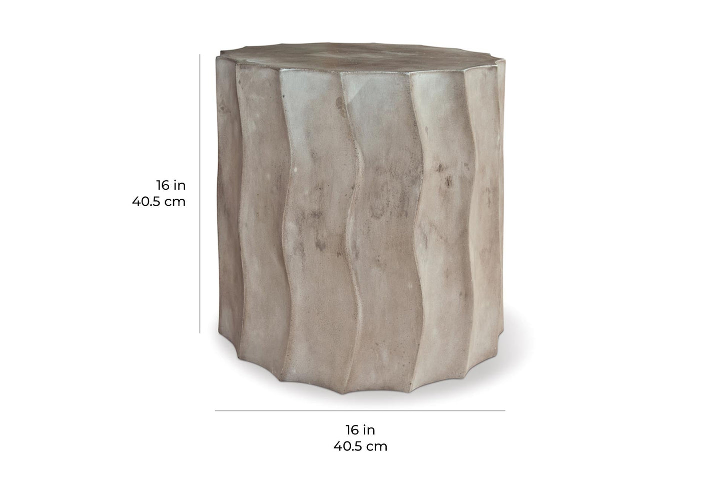 Wave Accent Table (Short) - Ebony White Outdoor End Table-Outdoor Side Tables-Seasonal Living-Sideboards and Things