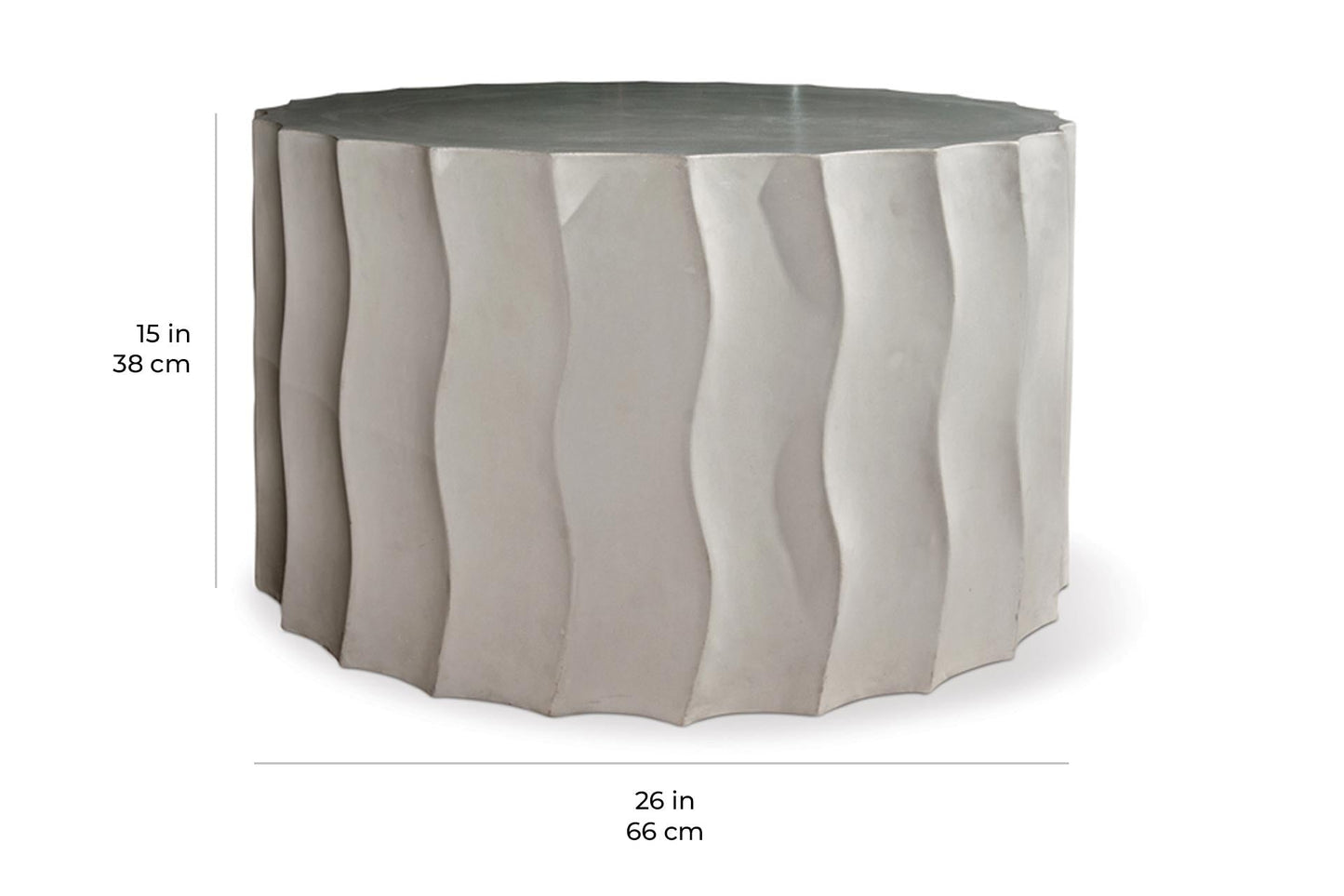 Wave Accent Table (Wide) - White Outdoor End Table-Outdoor Side Tables-Seasonal Living-Sideboards and Things