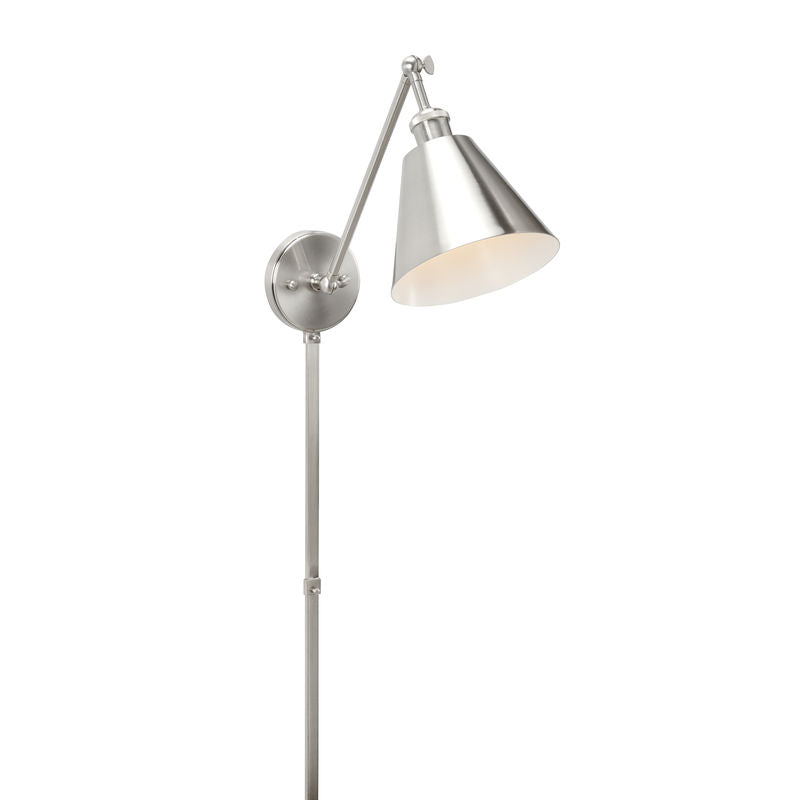 Whitby Brushed Nickel Finish Wall Sconce-Wall Sconces-Wildwood-LOOMLAN