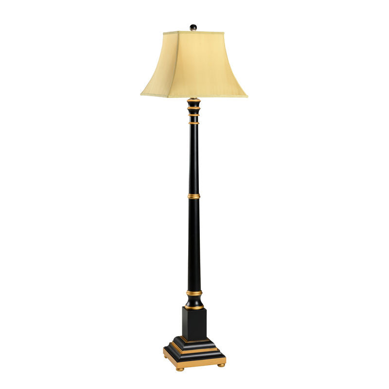 Wood Candlestick Hand Painted Wooden Floor Lamp-Floor Lamps-Wildwood-LOOMLAN