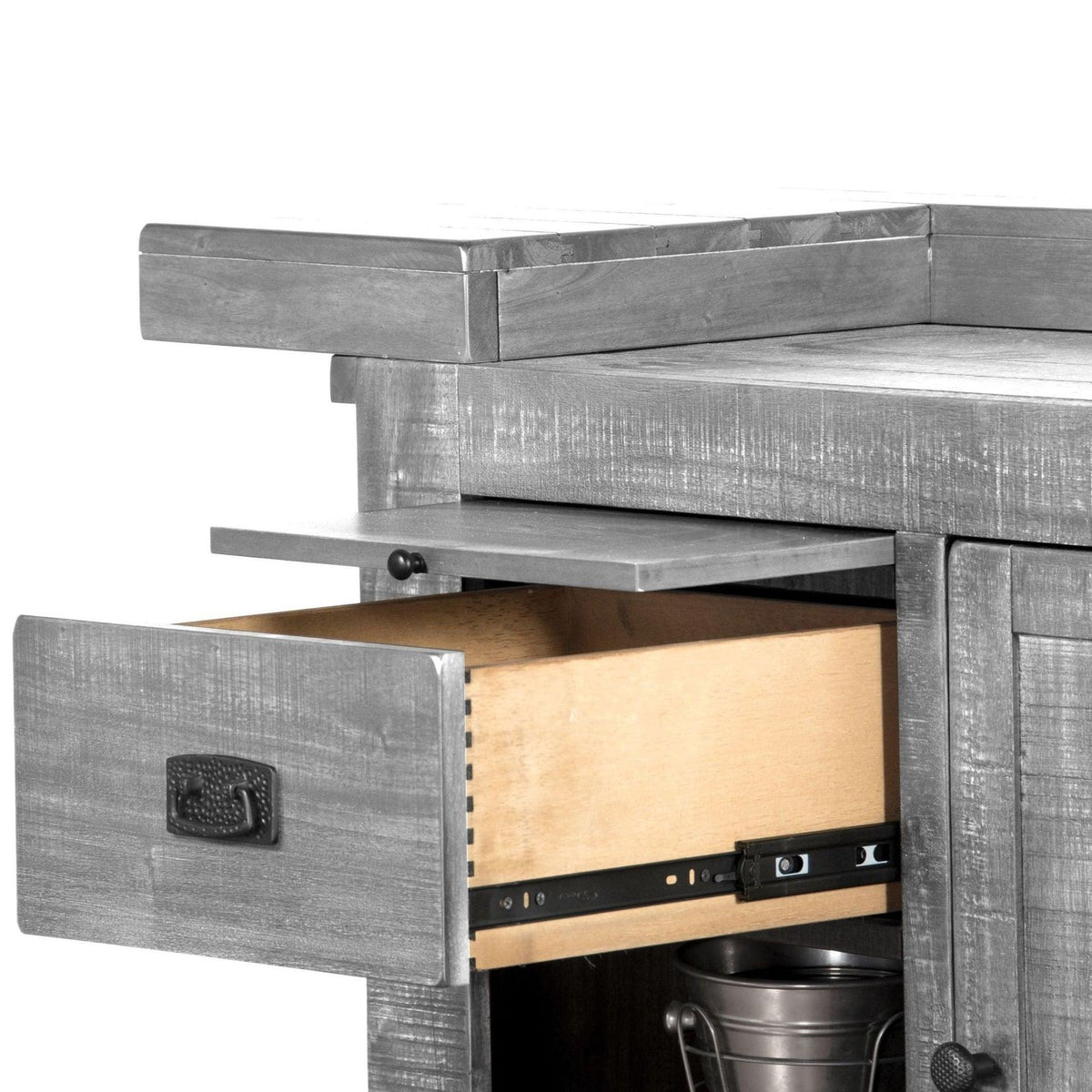 Sunny D 80" Grey Basement Bar Counter Server