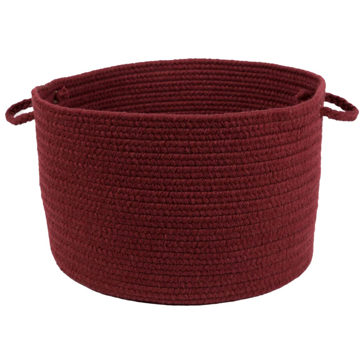 Rhody Rug Wool Solids Flat Braid Handmade Basket