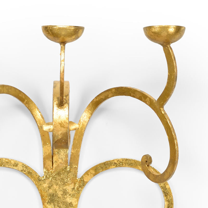 Wrought Iron Made Tall Candle Wall Sconce-Wall Sconces-Chelsea House-LOOMLAN