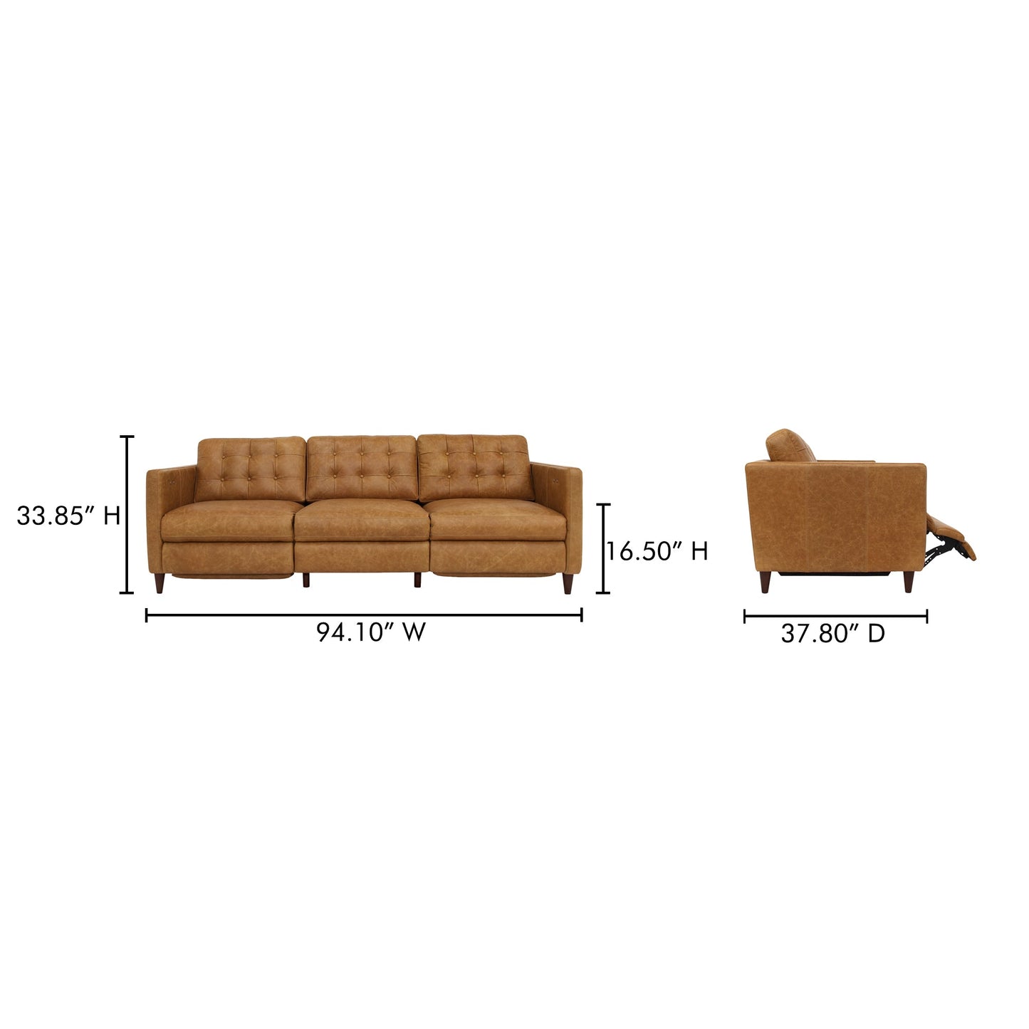 Bridgers Dual Controls Power Recliner Sofa