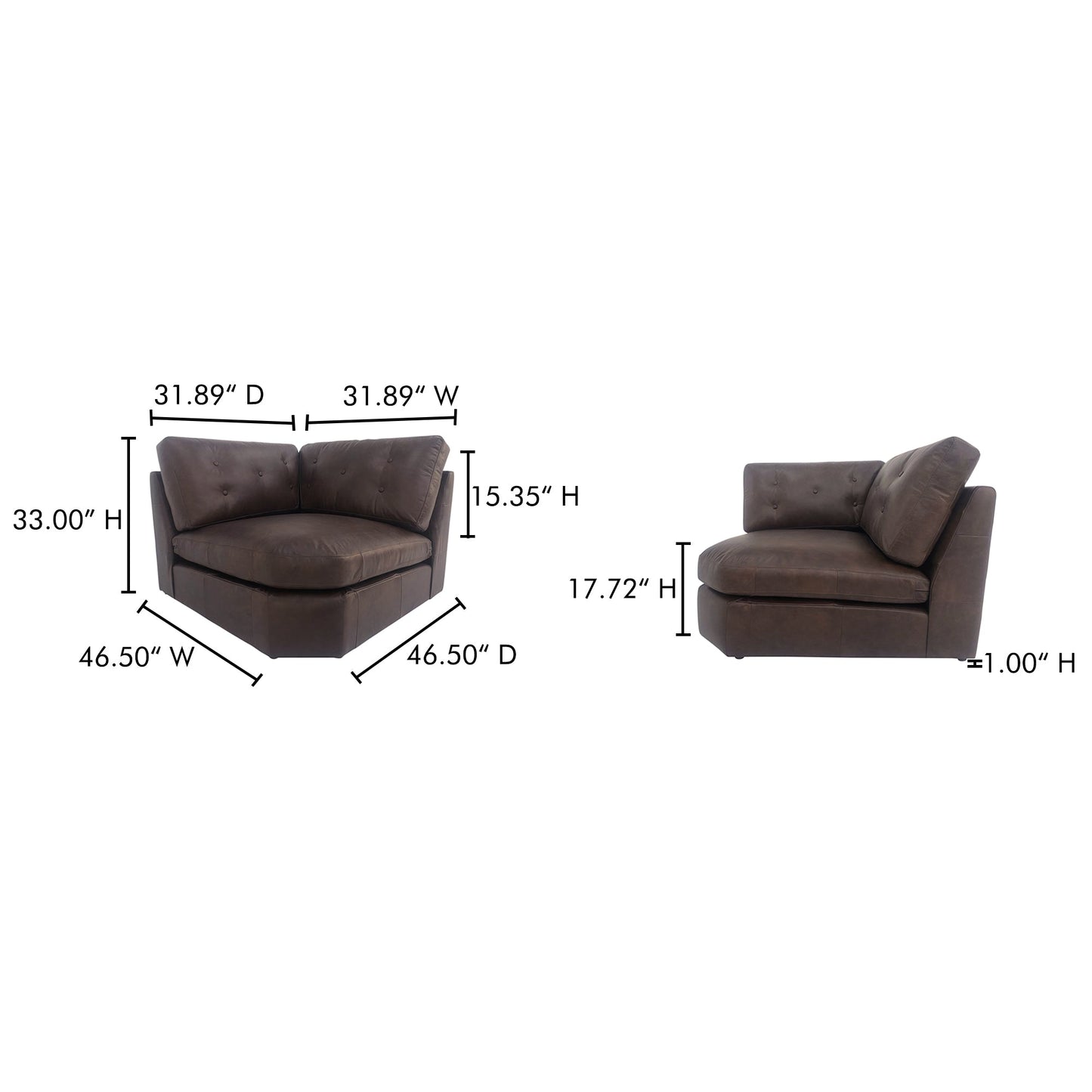 Thurlow Leather Corner Modular Sofa