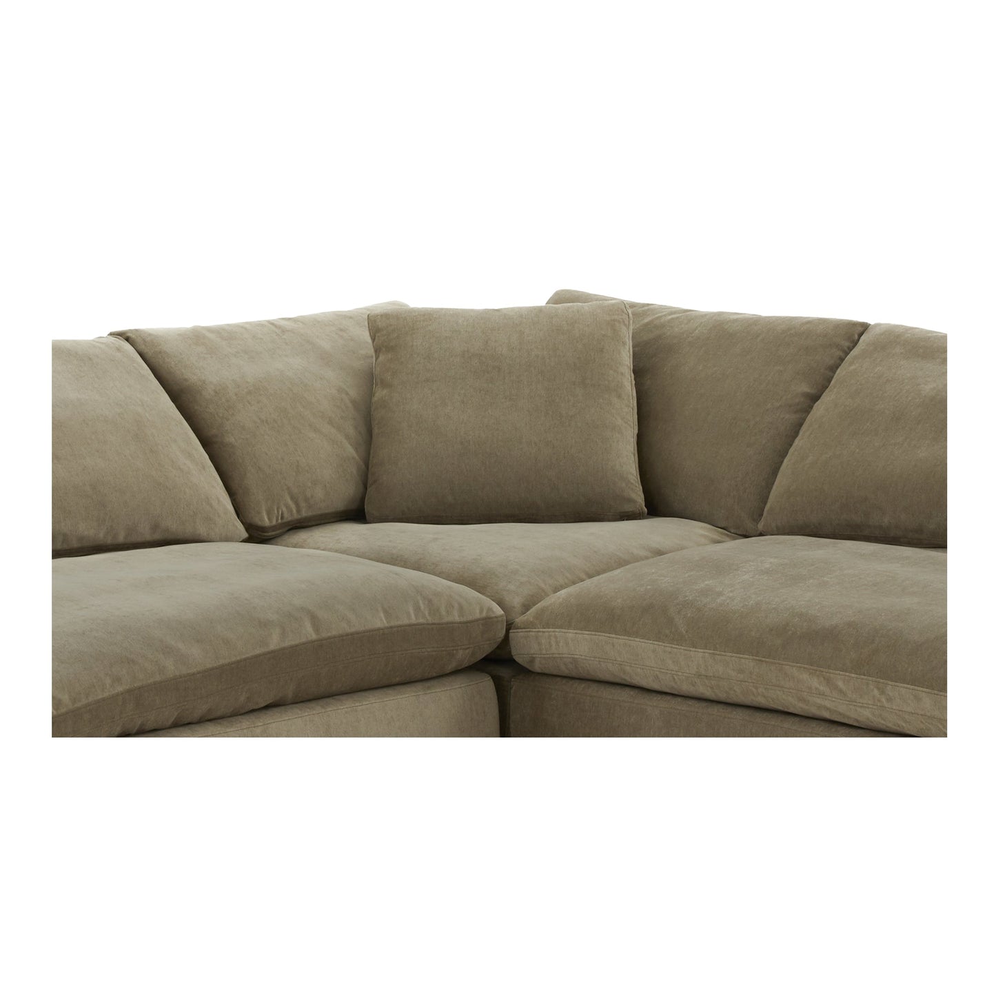Clay Classic Performance Fabric & Wood Green L Modular Sectional