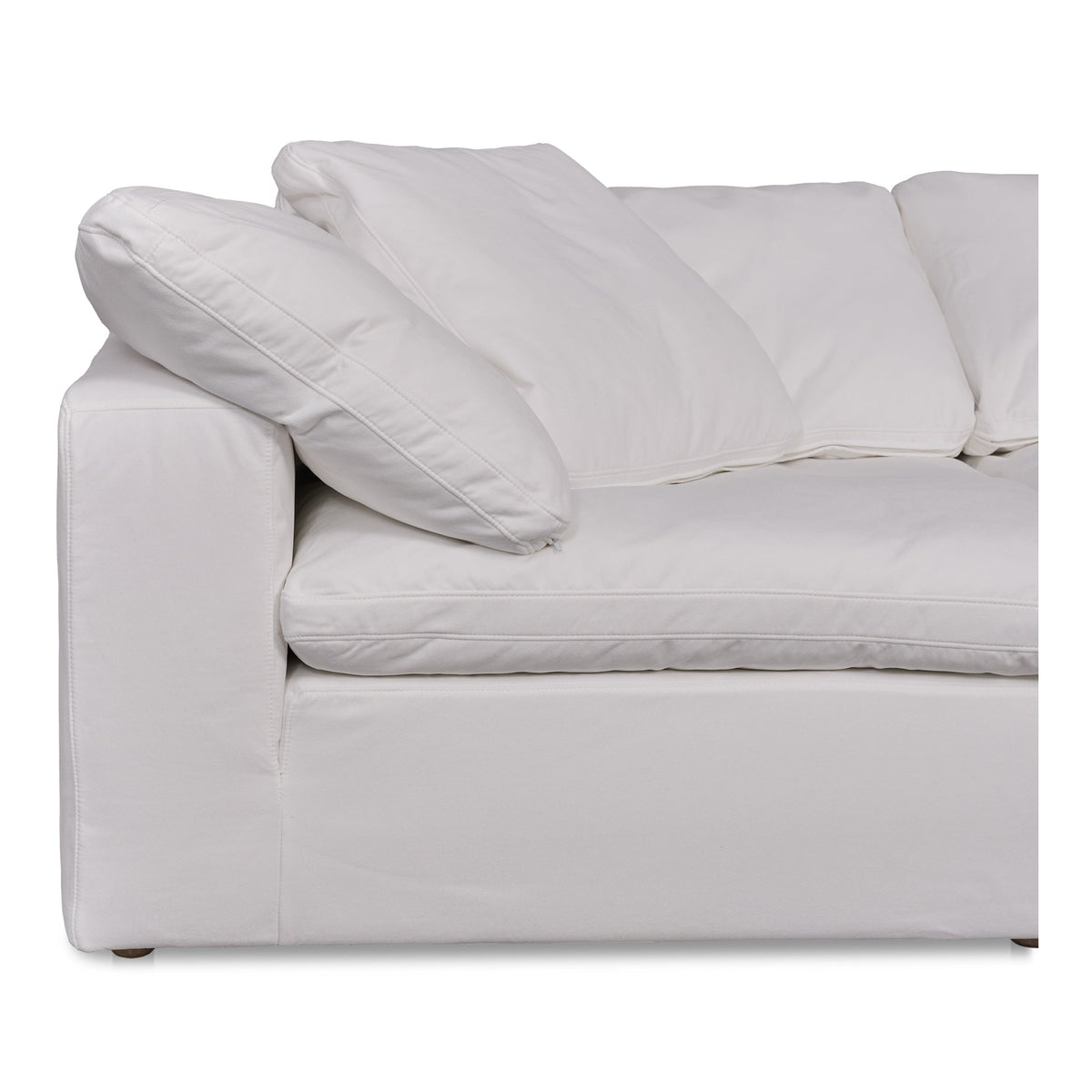 Moe's Home Clay Performance Fabric and Wood White Modular Sofa