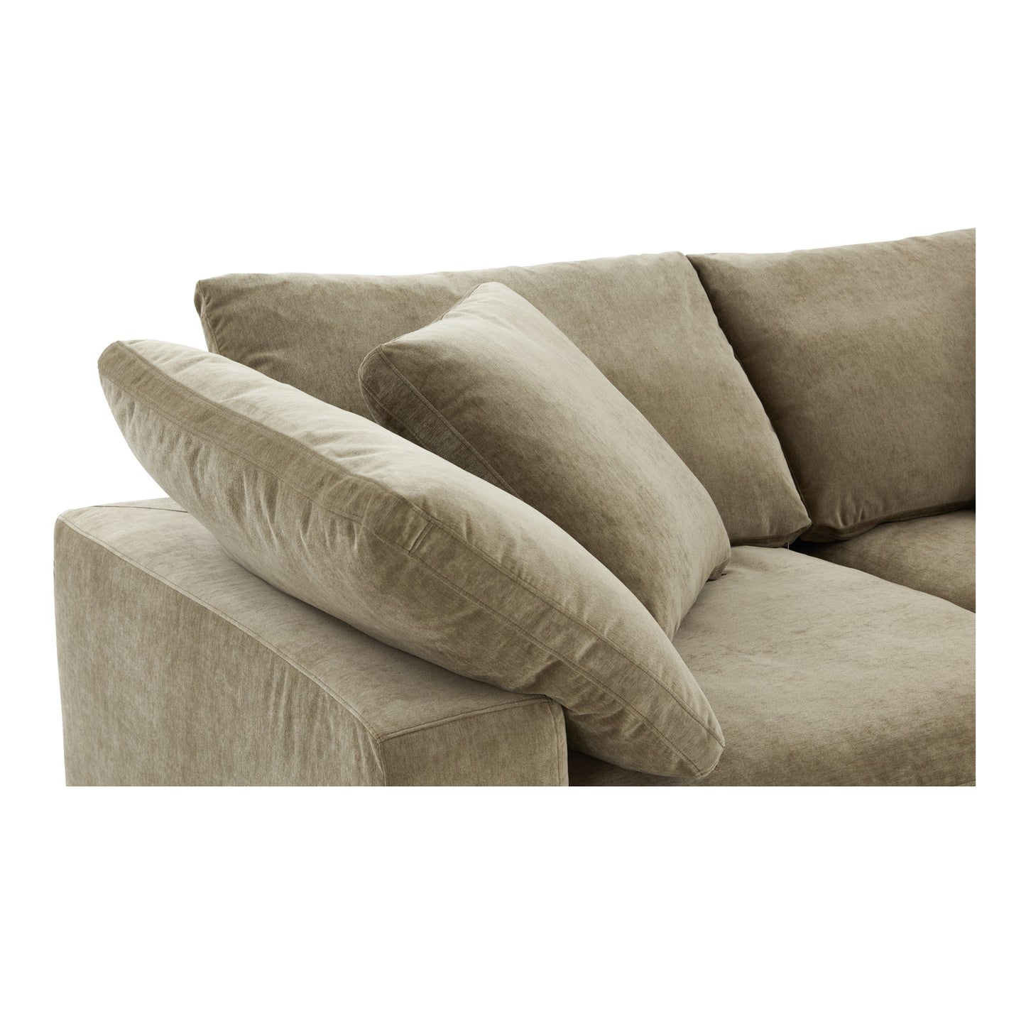 Terra Performance Fabric and Wood Green Modular Sofa