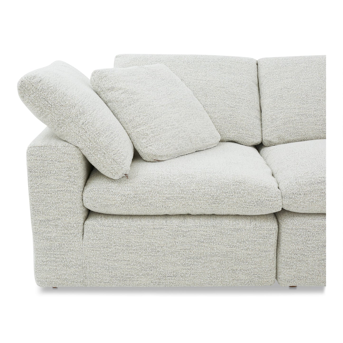 Terra Performance Fabric Fabric and Wood Off-White Modular Sofa
