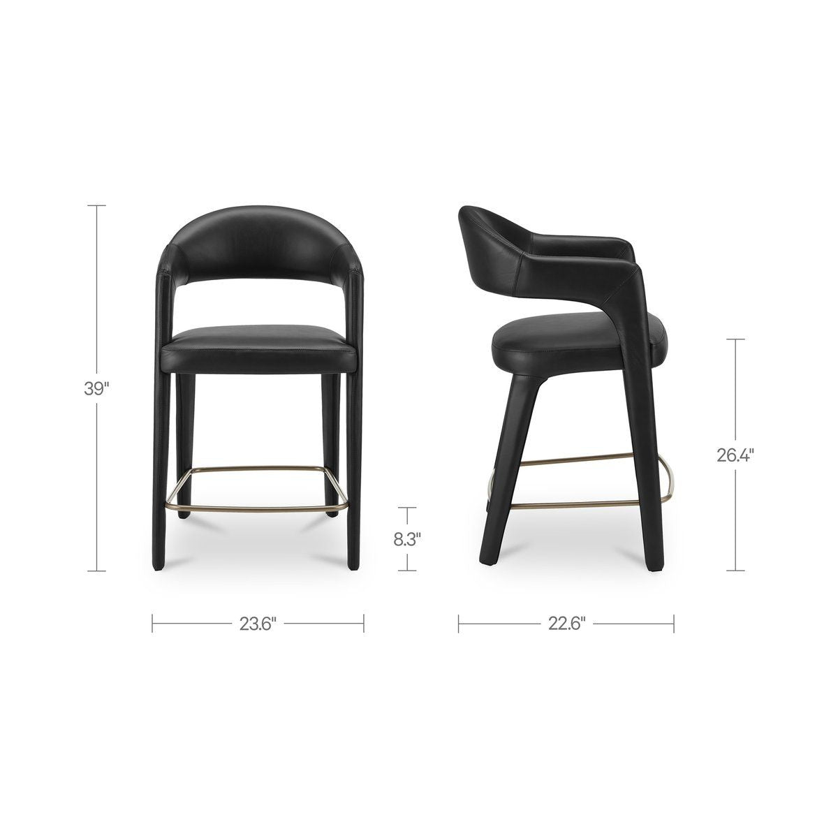 Martens Metal Frame Leather Counter Stool