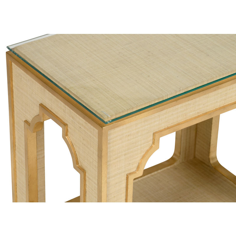 Chelsea House Yangon Raffia Coverd Rectangular Side Table