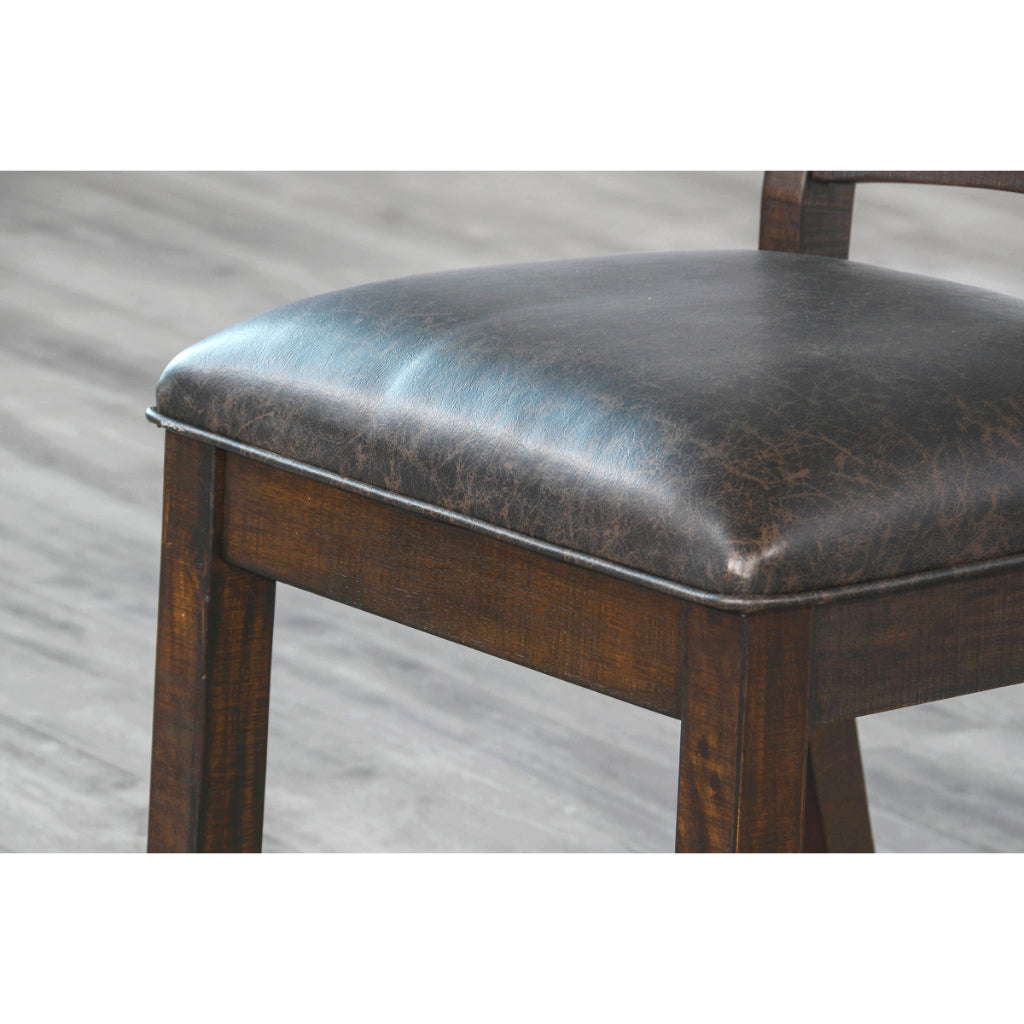 Sunny D Yellowstone Ladderback Leather Dining Chair 2PC