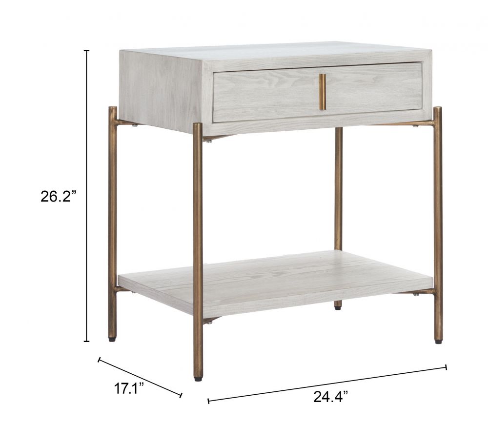 Zuo Modern Yoru One Drawer Wood Nightstand