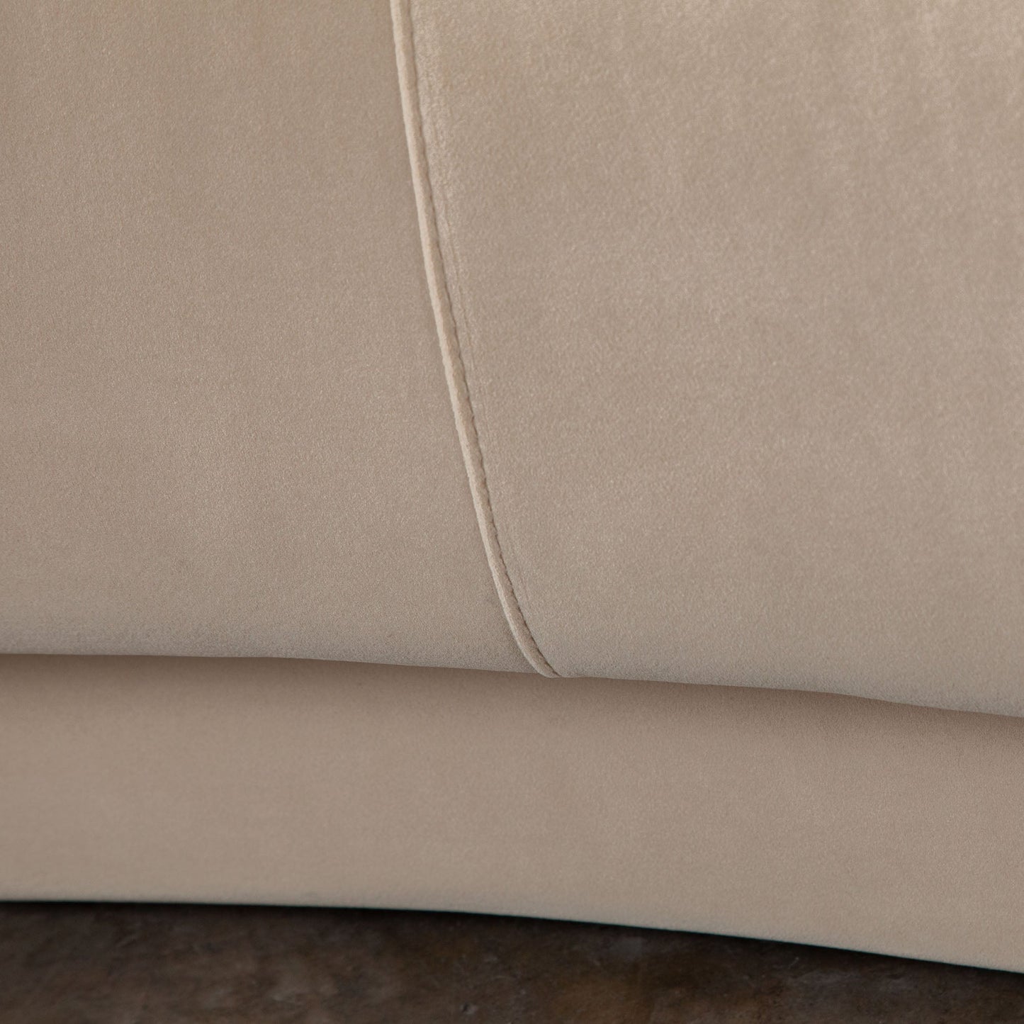 Zelda Light Camel Performance Velvet Curved Sofa