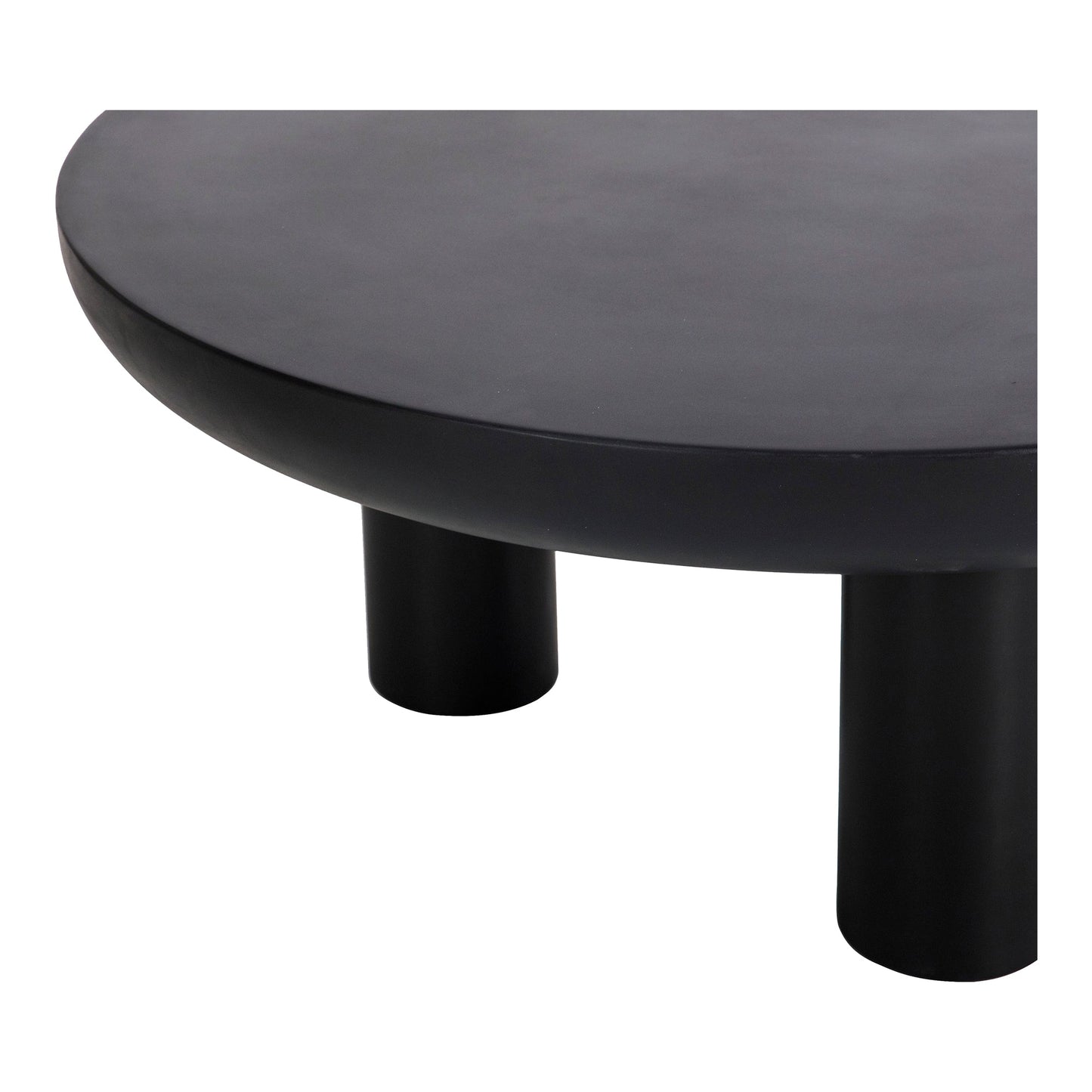 Rocca Concrete & Wood Black Round Coffee Table