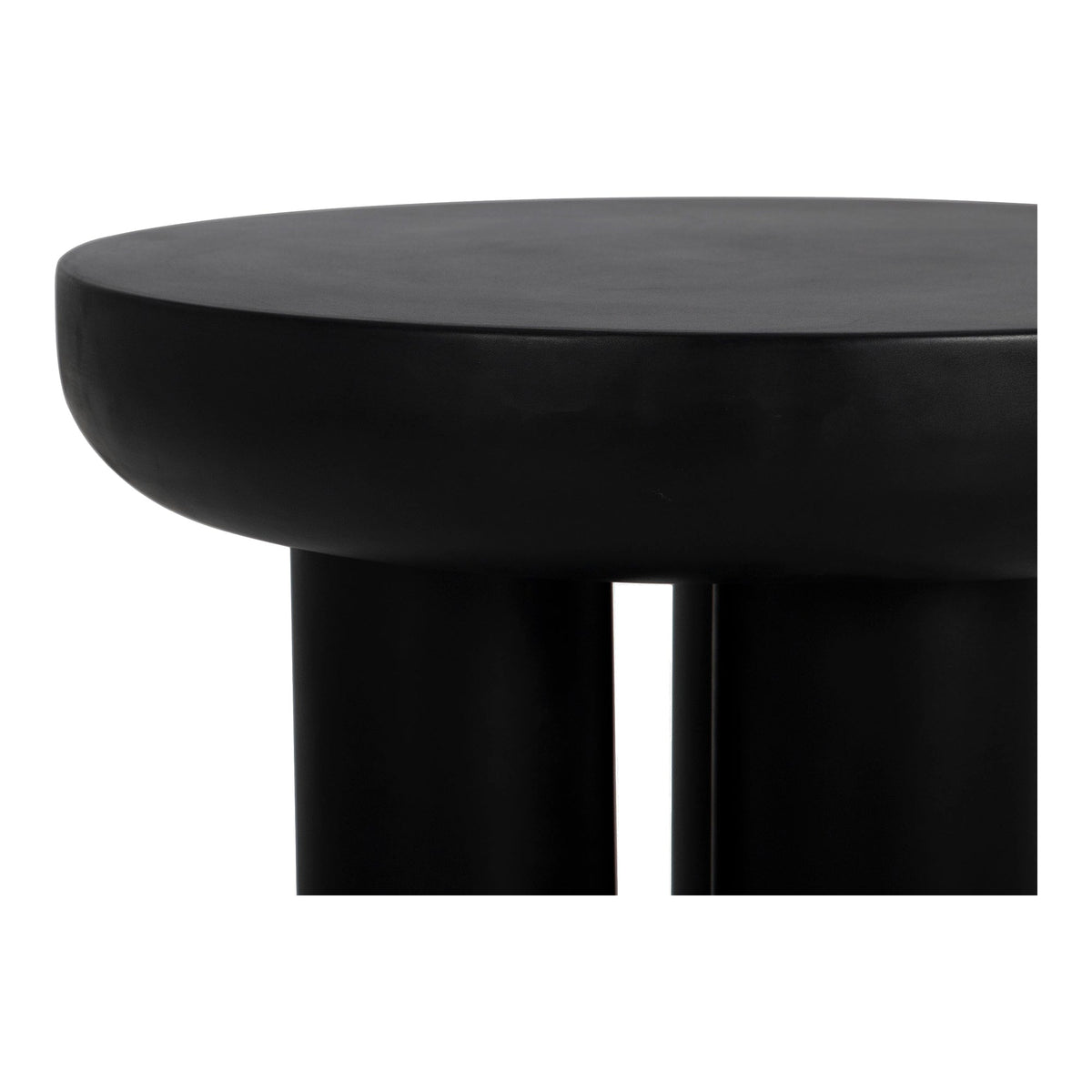 Moe's Home Rocca Concrete & Wood Black Round Side Table