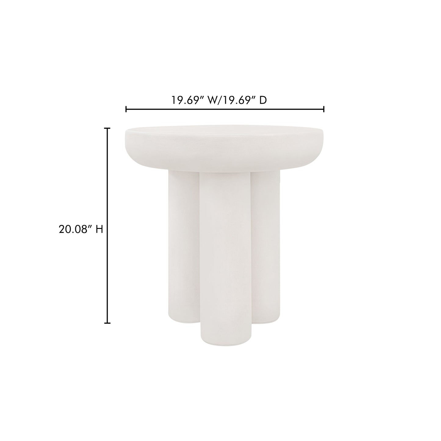 Rocca Cream Durable Concrete Outdoor Side Table