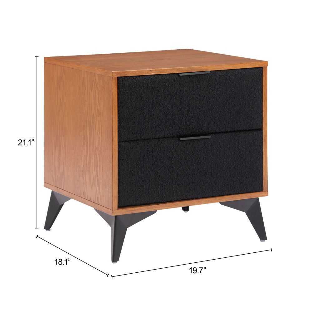 Zuo Modern Zarif Two Drawers Wood Nightstand