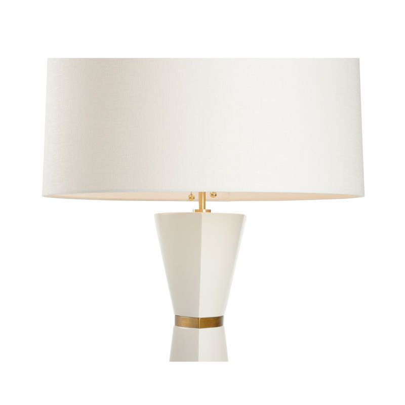 Zuri Triangular Shaped White Floor Lamp-Floor Lamps-Wildwood-LOOMLAN