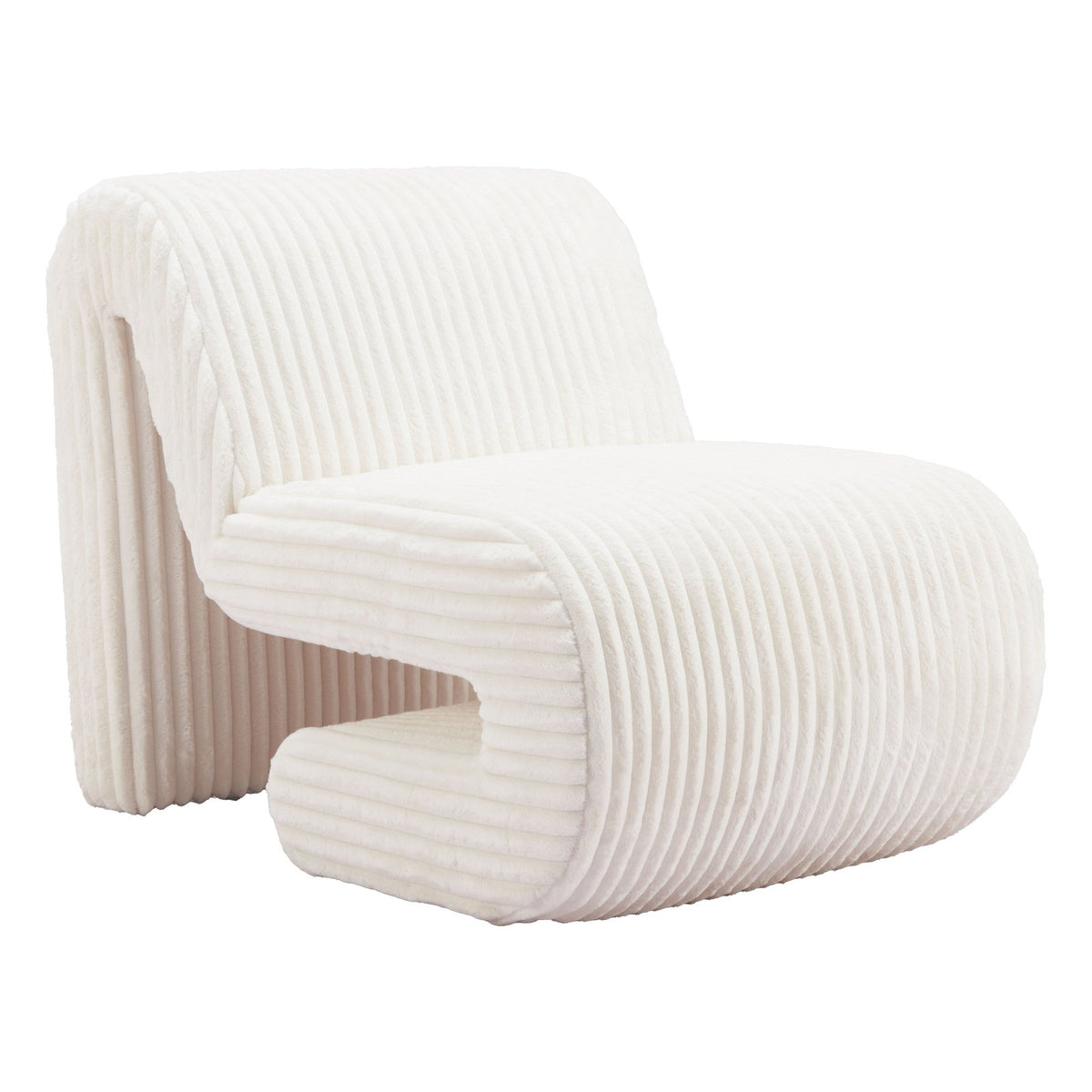 Zuo Modern Opam White Armless Accent Chair