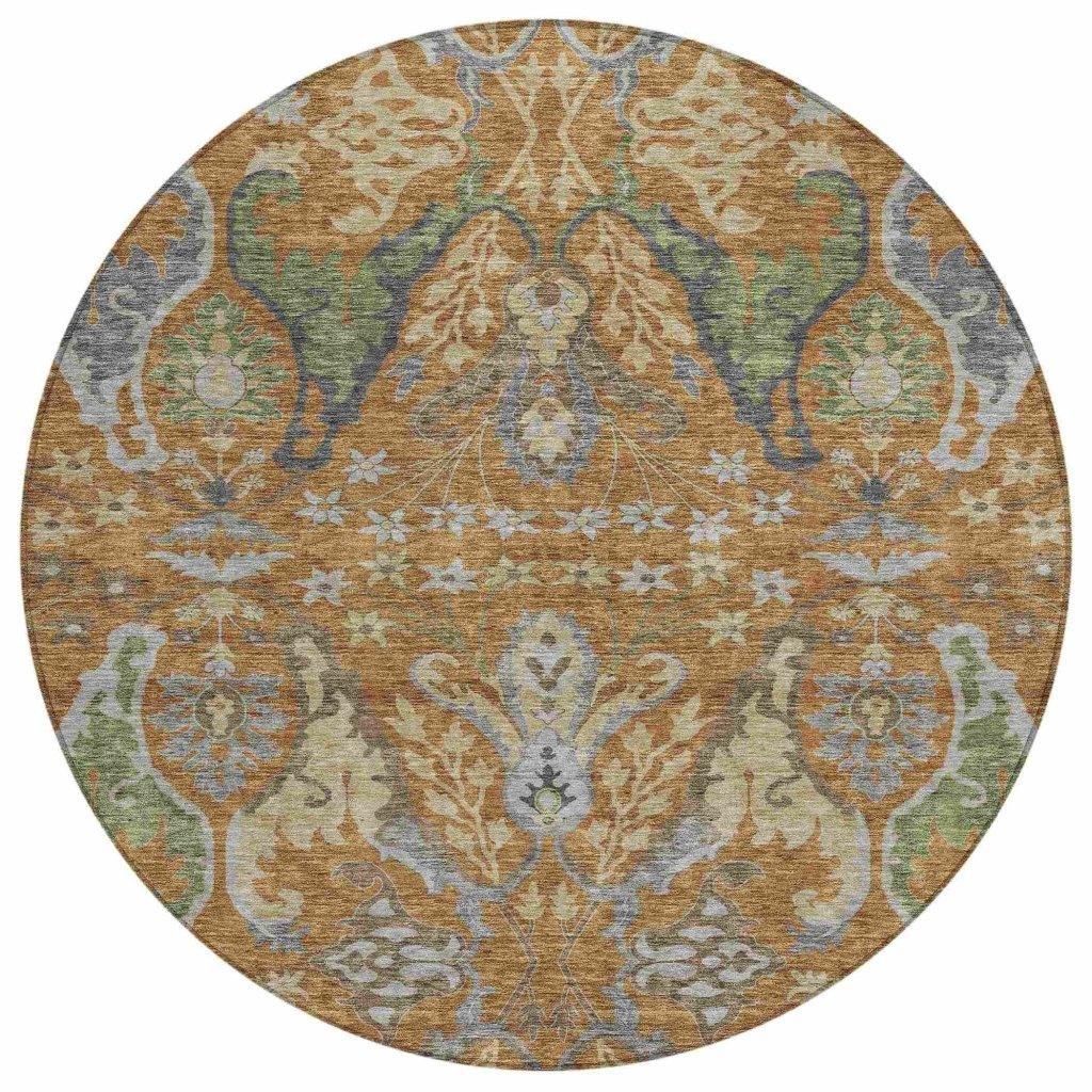 Alfreda Orange Washable Indoor-Outdoor Rug