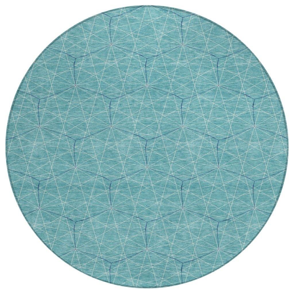 LOOMLAN Rugs Alina Teal Washable Indoor-Outdoor Rug