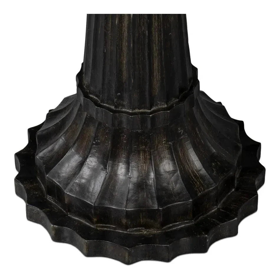 Alister Wood Dark Brown Round End Table - LOOMLAN - Sarreid - Side Tables