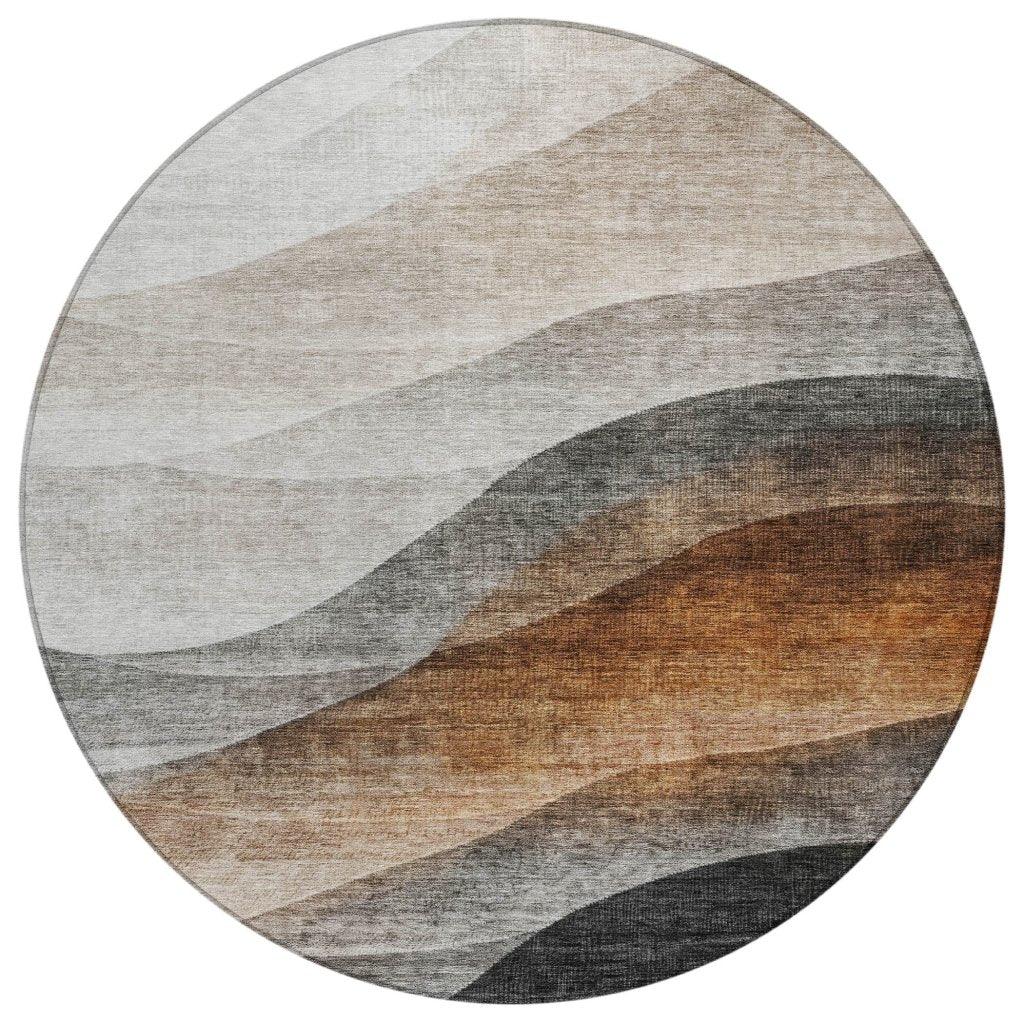 LOOMLAN Rugs Alora Brown Washable Indoor-Outdoor Rug