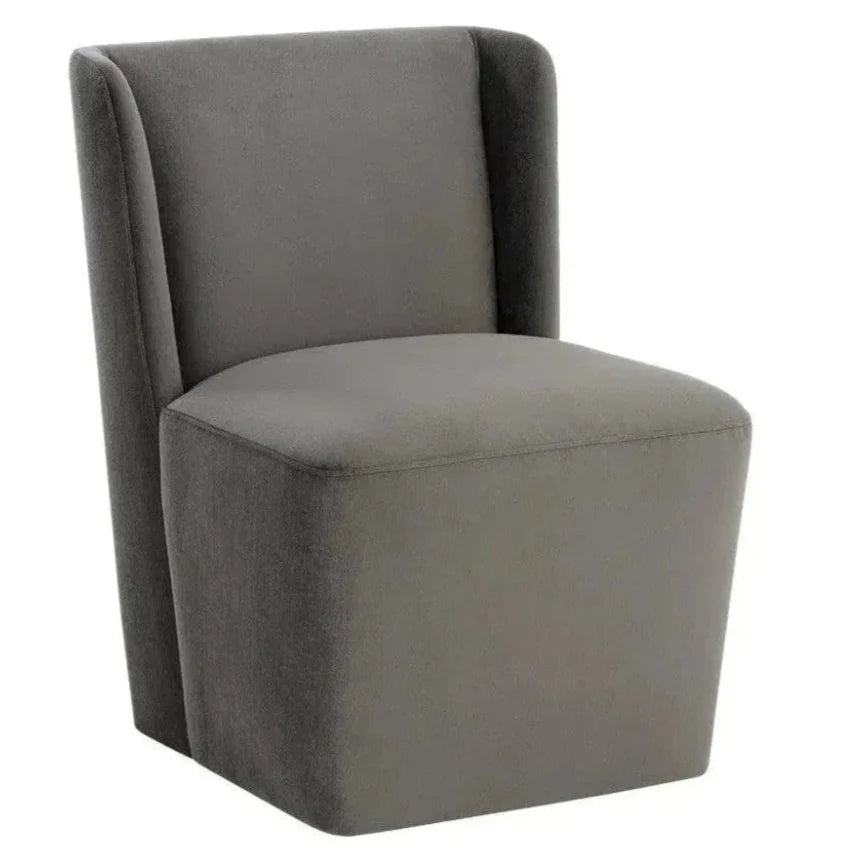 SUNPAN Amita Fabric Wheeled Armless Dining Chair