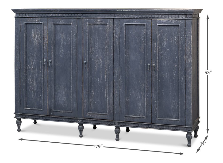 Ashlyn Five Door Wood Sideboard - LOOMLAN - Sarreid - Sideboards
