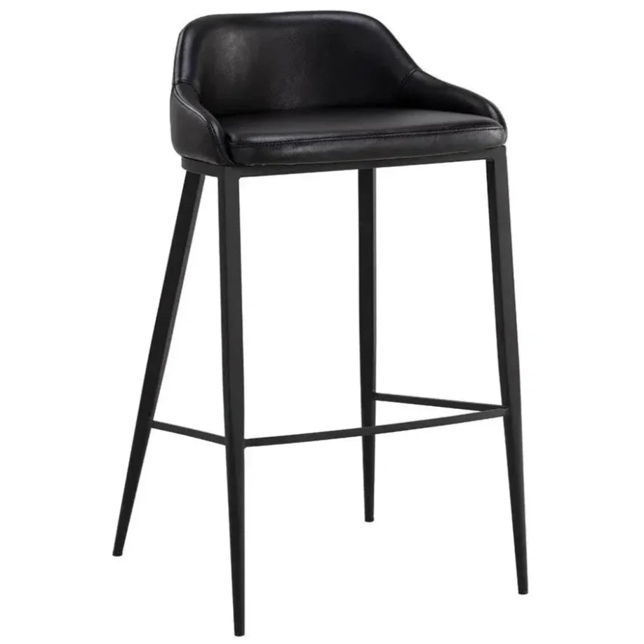 SUNPAN Astra Lowback Leather Barstool