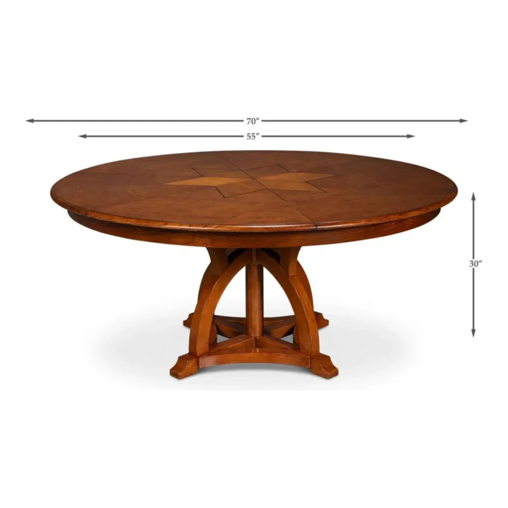 Austin Jupe Brown Round Dining Table - LOOMLAN - Sarreid - Dining Tables