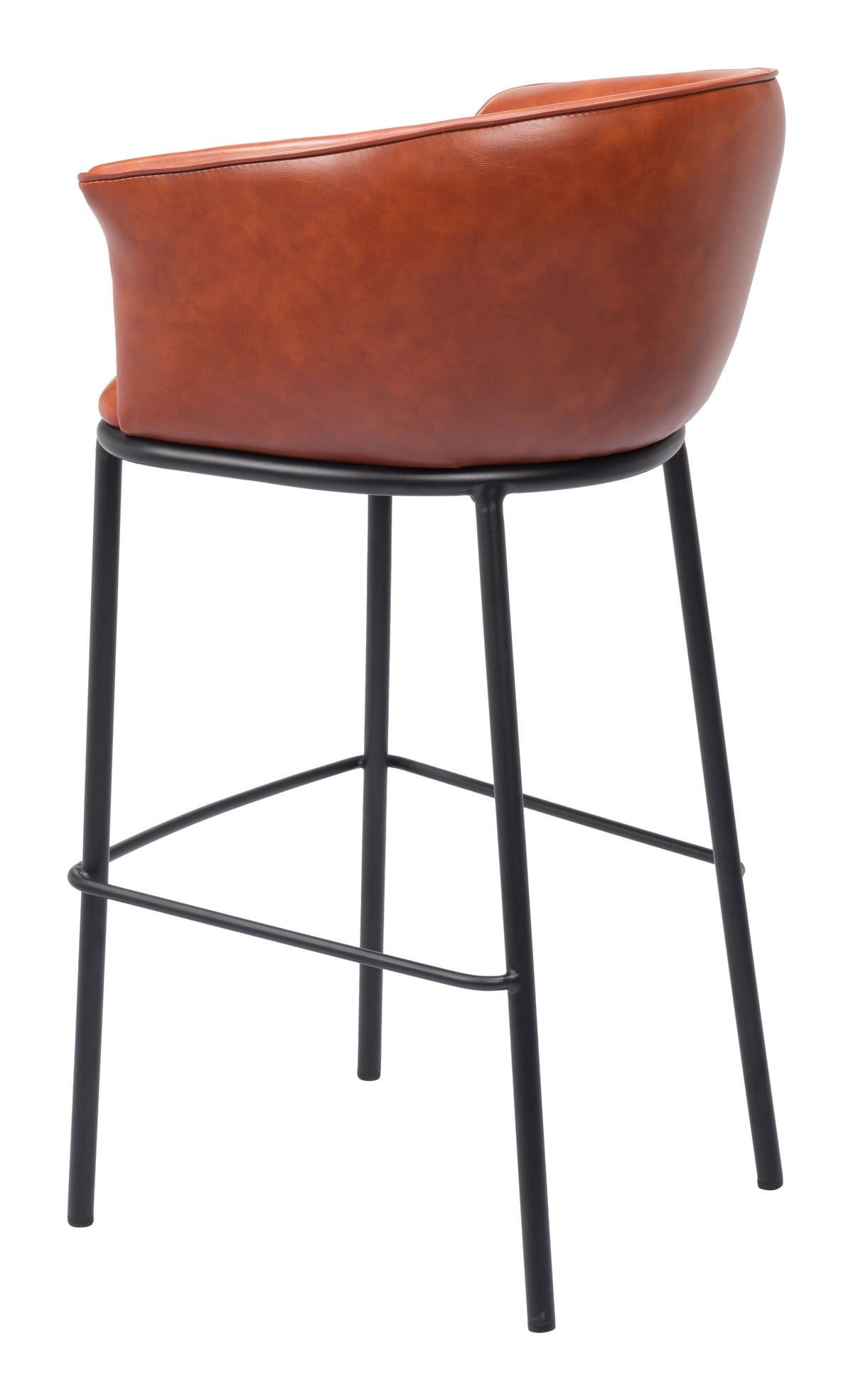 Zuo Modern Garston Brown Faux Leather Barstool