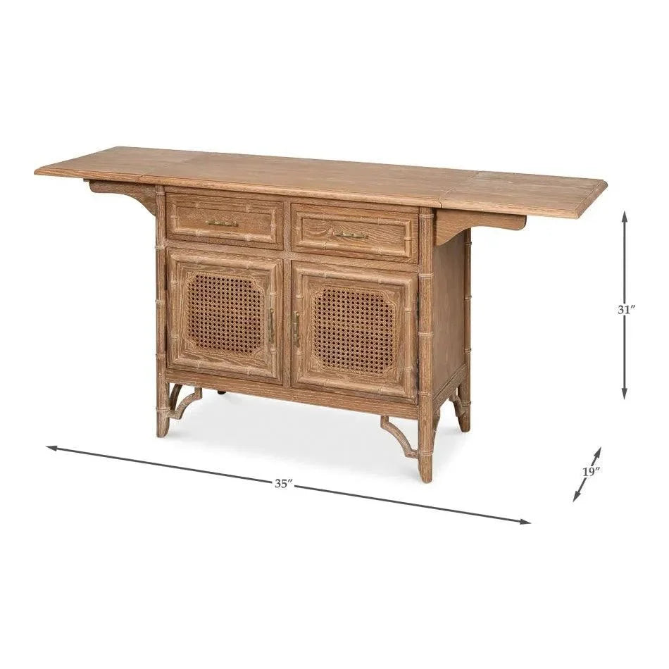 Brighton Cabinet Wood Traditional Brown 35" Wide - LOOMLAN - Sarreid - Accent Cabinets