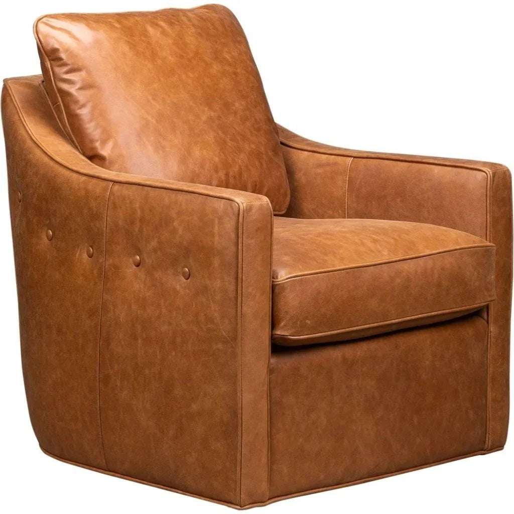 Button Ultimate Style Leather Swivel Chair