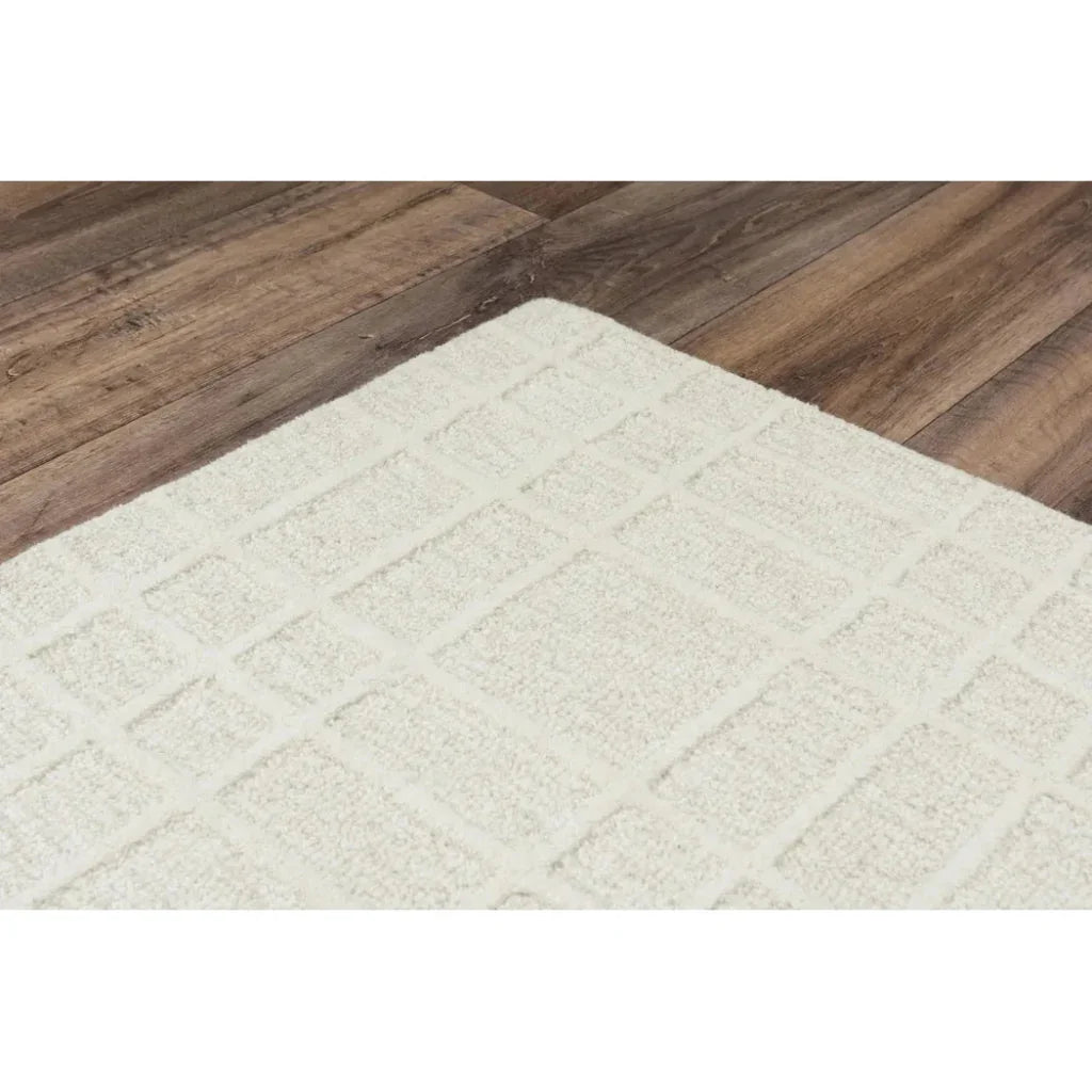 LOOMLAN Cawe Wool Ivory Hallway Kitchen Runner Rug