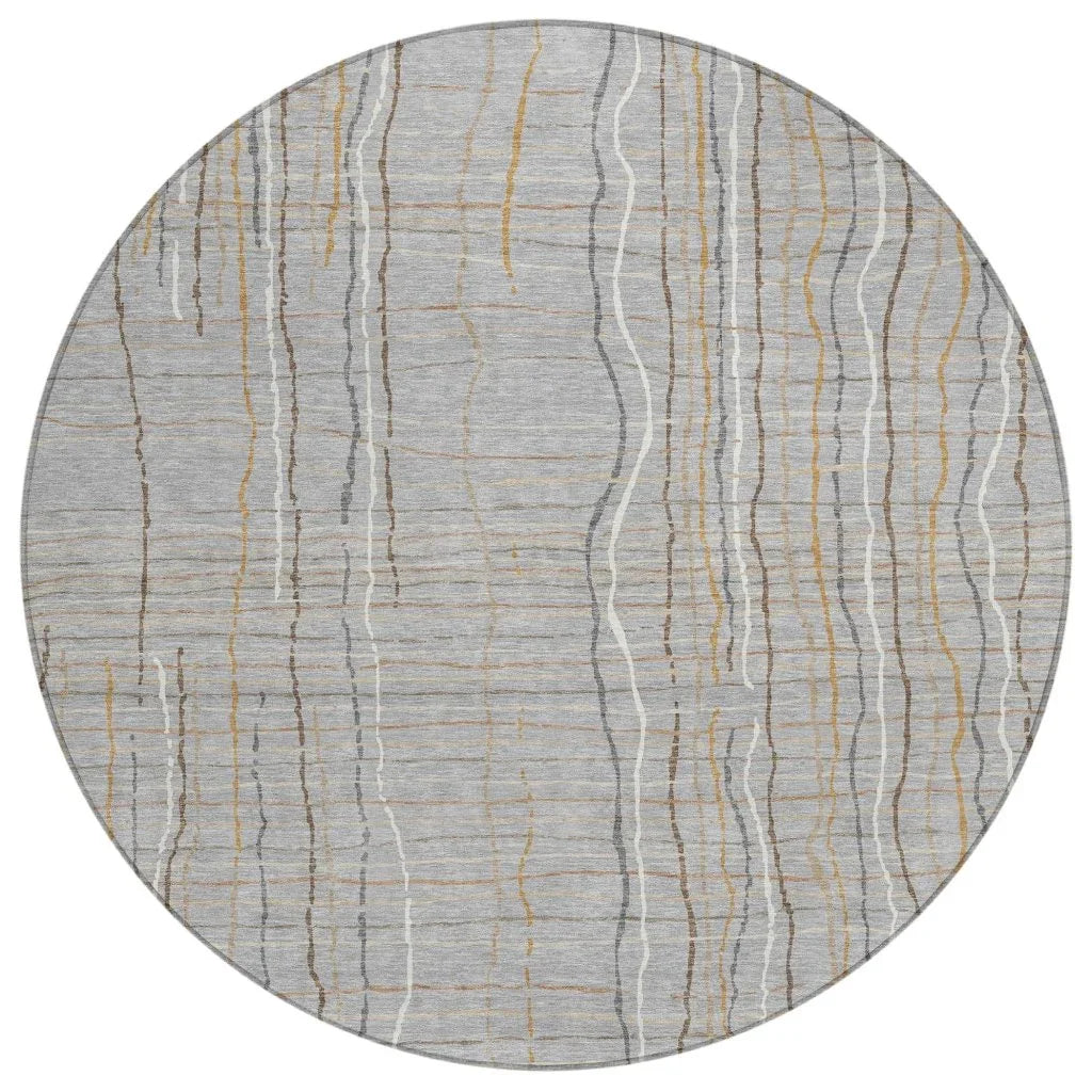 LOOMLAN Rugs Calista Gray Washable Indoor-Outdoor Rug