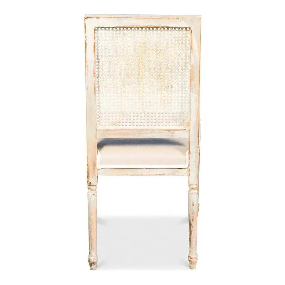 Cane Back Dining Chairs 2PC Grey Oak Flax - LOOMLAN - Sarreid - Dining Chairs