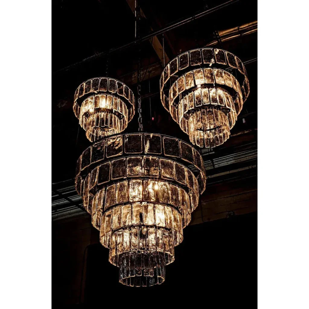 Carnegie Metal And Glass Chandelier