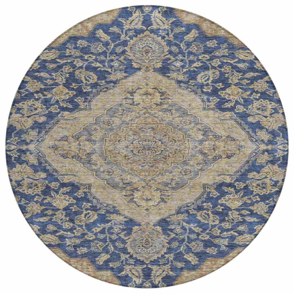 LOOMLAN Rugs Celia Blue Washable Indoor-Outdoor Rug