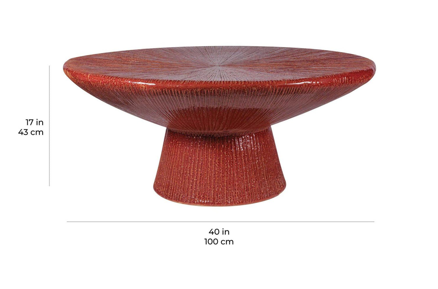 Sunburst Black Ceramic Outdoor Coffee Table