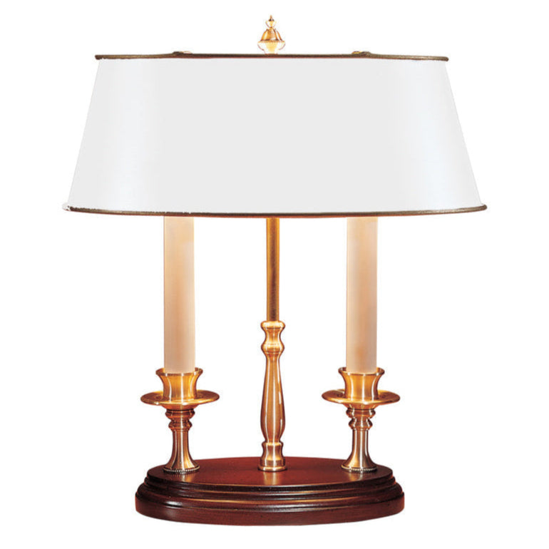 Wildwood Twin Candle Desk Brass Table Lamp