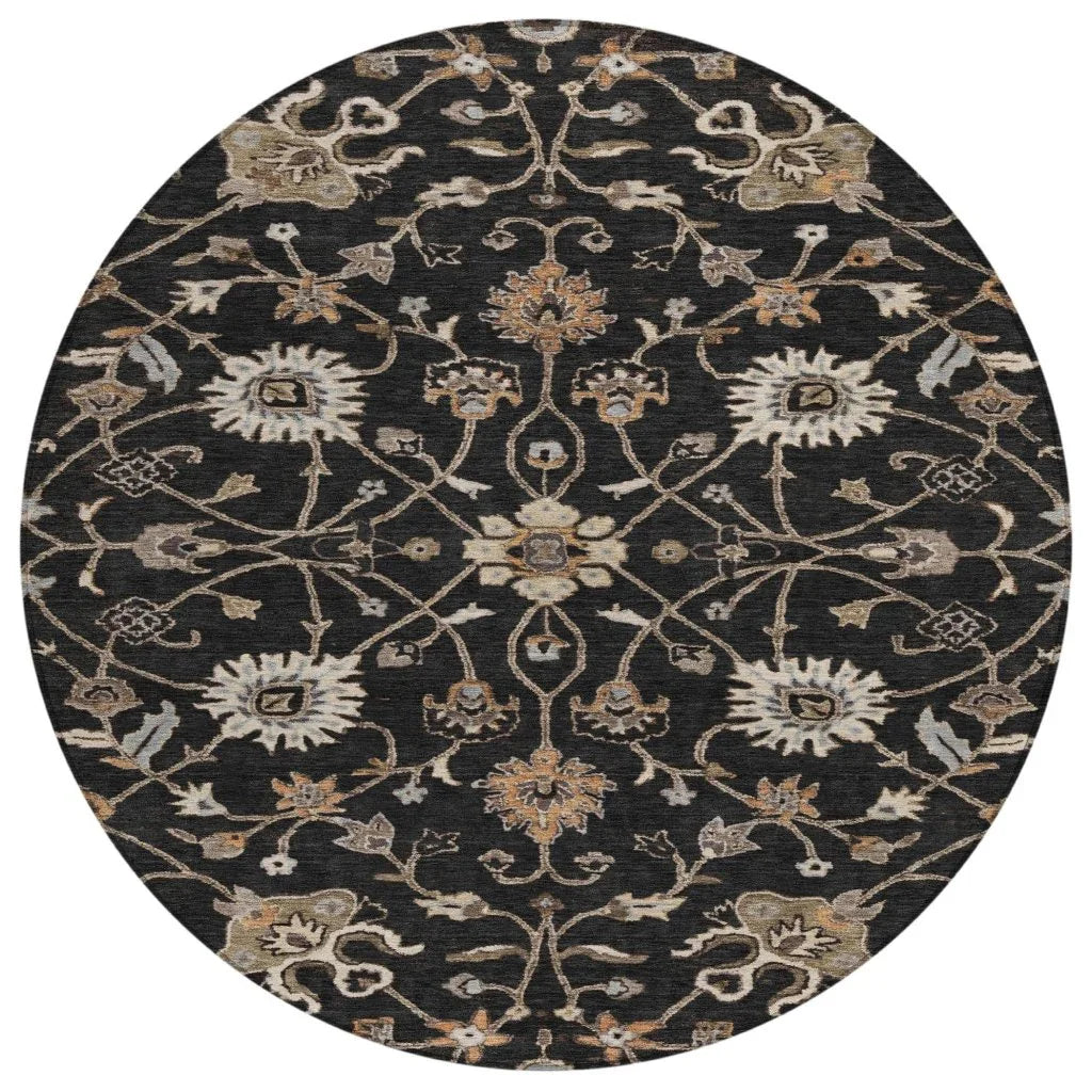 LOOMLAN Rugs Clara Black Washable Indoor-Outdoor Rug
