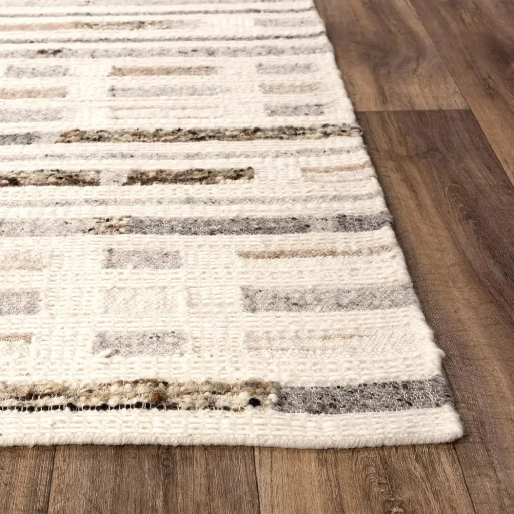 Chef Stripe Silver Area Rugs For Living Room - LOOMLAN - LOOMLAN - Area Rugs