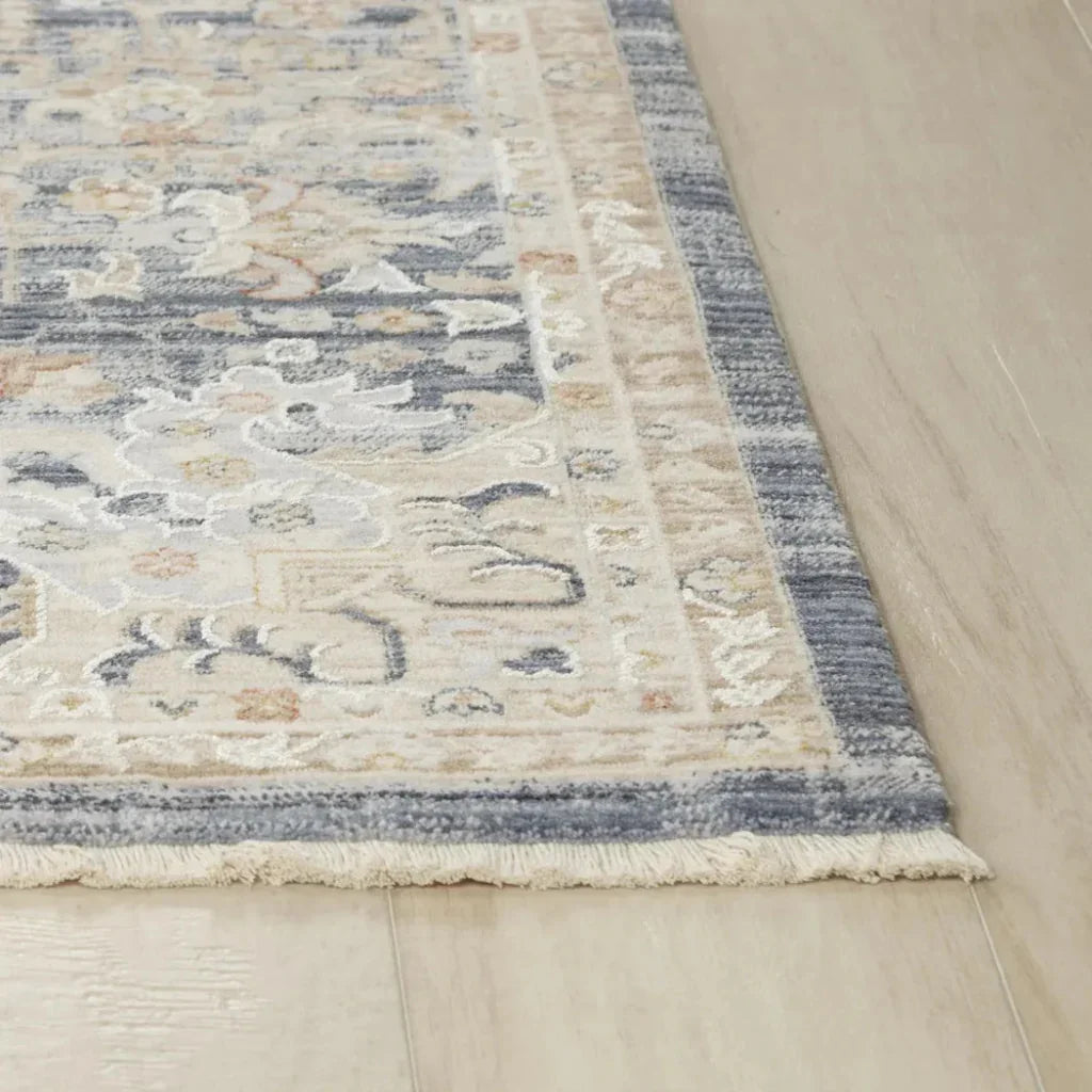 Curl Medallion Blue Area Rugs For Living Room - LOOMLAN - LOOMLAN - Area Rugs